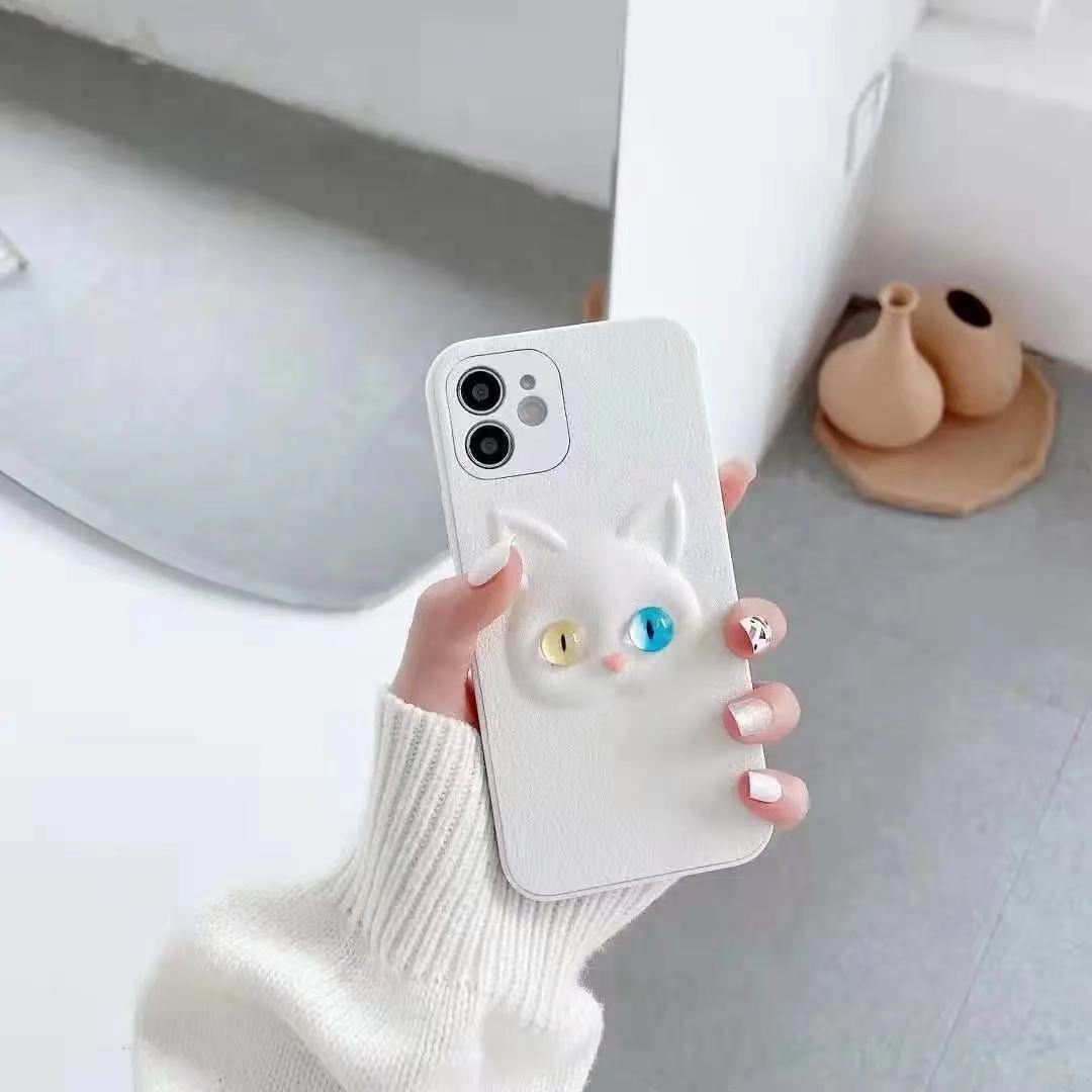 Ốp Lưng Silicone Hình Mèo 3d Dễ Thương Cho Oppo Vivo Huawei Xiaomi Iphone 11 Pro Max Xs Max X Xr 8 Plus 7 Plus 6 6s Plus 12 Mini Pro Max