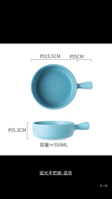 Tô sứ Cầm tay, Tô sứ ăn mỳ kích thước 15.5cm x 5.3 cm