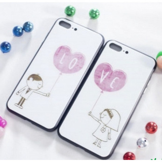 Ốp Lưng iPhone 7 PLus - iPhone 8 Plus Dạng Kính Cường Lưc Hình Kute Dễ Thương