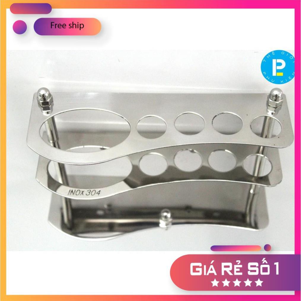 KỆ BÀN CHẢI, KEM ĐÁNH RĂNG PHÒNG TẮM INOX 304 SÁNG BÓNG