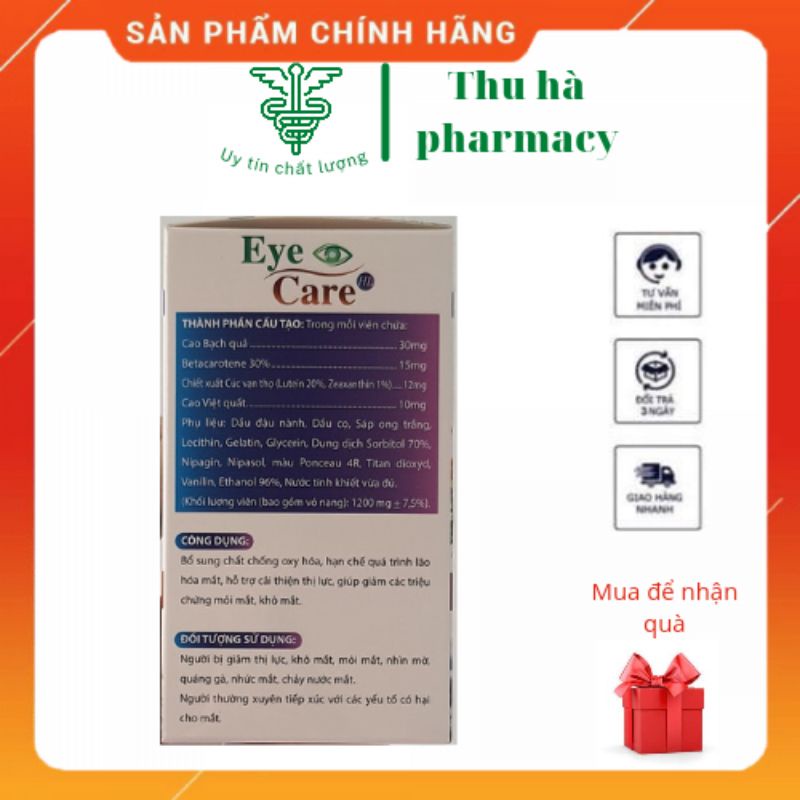 Viên uống bổ mắt EYE CARE LUTEIN tăng cường thị lực – Hộp 30 viên