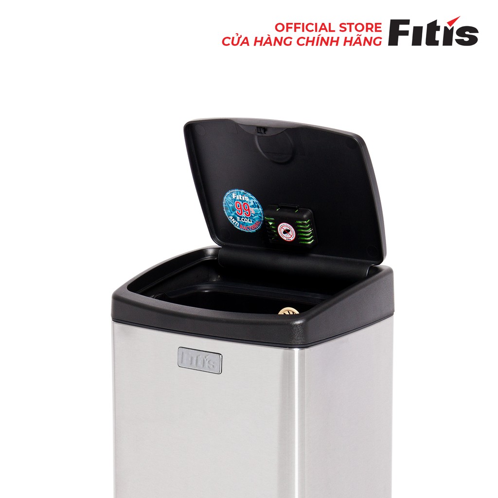 Thùng rác Fitis Premium - Nhấn vuông nhỏ - 15L