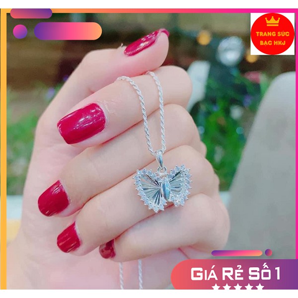 Dây Chuyền Bạc Nữ Hình Cánh Bướm Dịu Dàng Bạc Ý Cao Cấp HK034