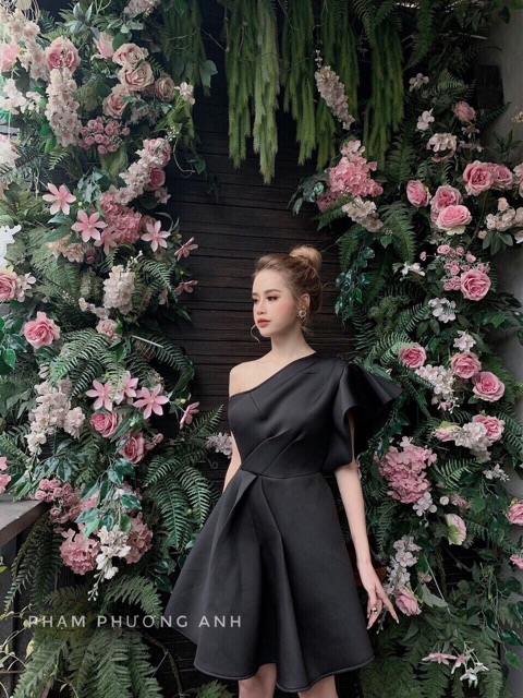 TẶNG KÈM DÂY ĐAI EO- Đầm xoè dự tiệc lệch vai cánh SANG TRỌNG - MS156V - Size M/L/XL đến 64kg | BigBuy360 - bigbuy360.vn