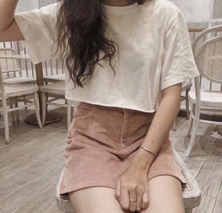 Croptop Trơn From Rộng - Mix đồ cực dễ
