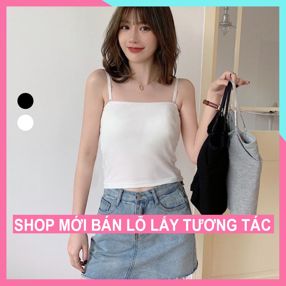 áo hai dây croptop body, Áo 2 dây croptop nữ dáng ôm body 100% Cotton cao cấp