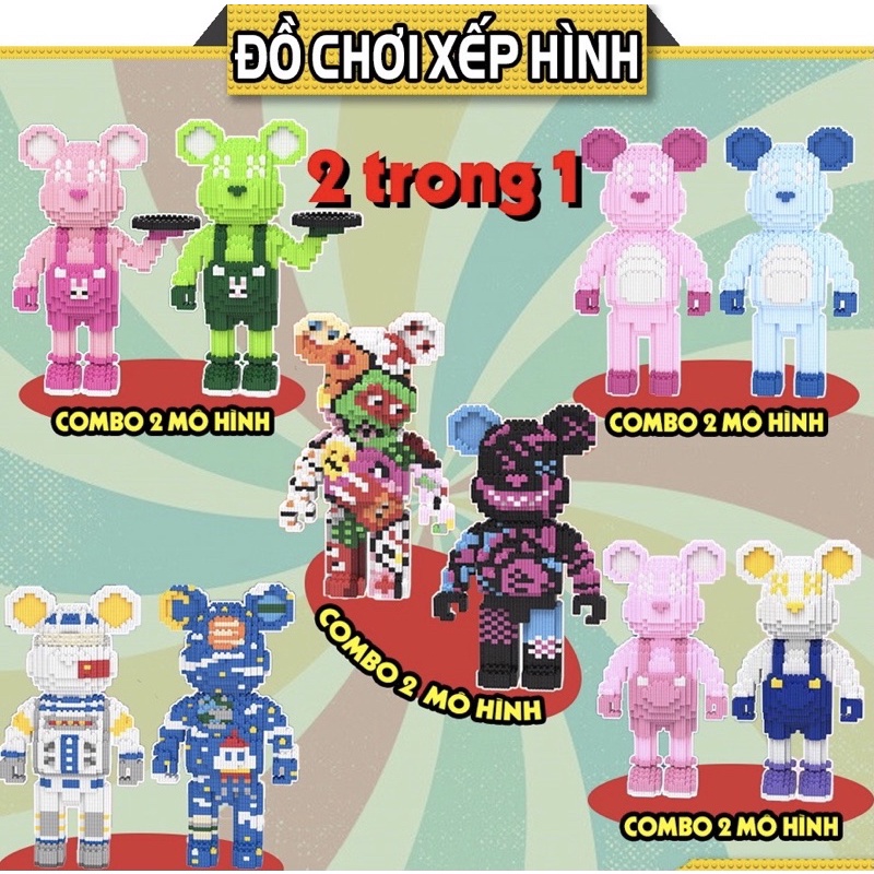 Combo mua 1 tặng 1 gấu lego bearbrick siêu hot