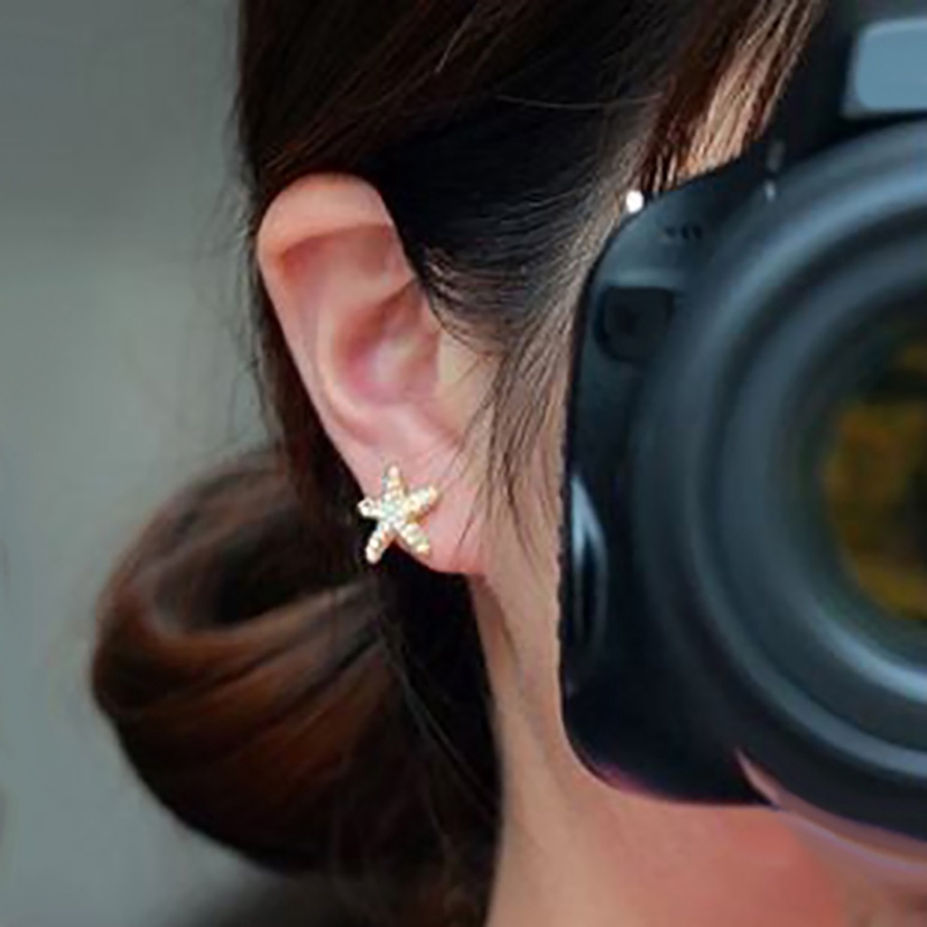 Khuyên tai đính đá hình dáng sao biển đáng yêu