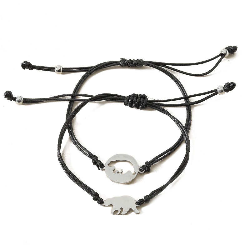 Set 2 Vòng Tay Hình Gấu Sáng Tạo Phù Hợp Cho Cặp Đôi / Bạn Thân