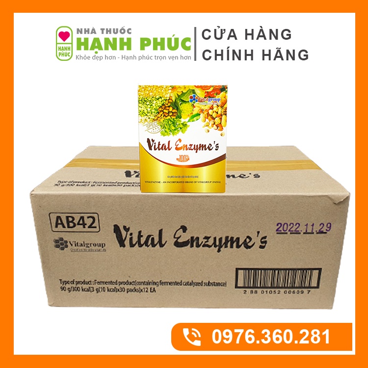 [COMBO 1 THÙNG 12 HỘP] Vital Enzymes Chính Hãng Cửa Sổ Vàng Cho Cả Gia Đình (Hộp 30 Gói)