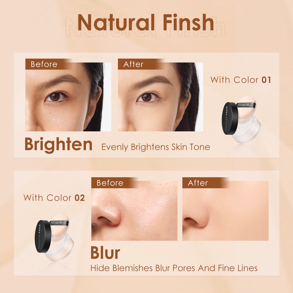 Phấn phủ FOCALLURE trang điểm nền 3 màu sắc tùy chọn 7g | BigBuy360 - bigbuy360.vn