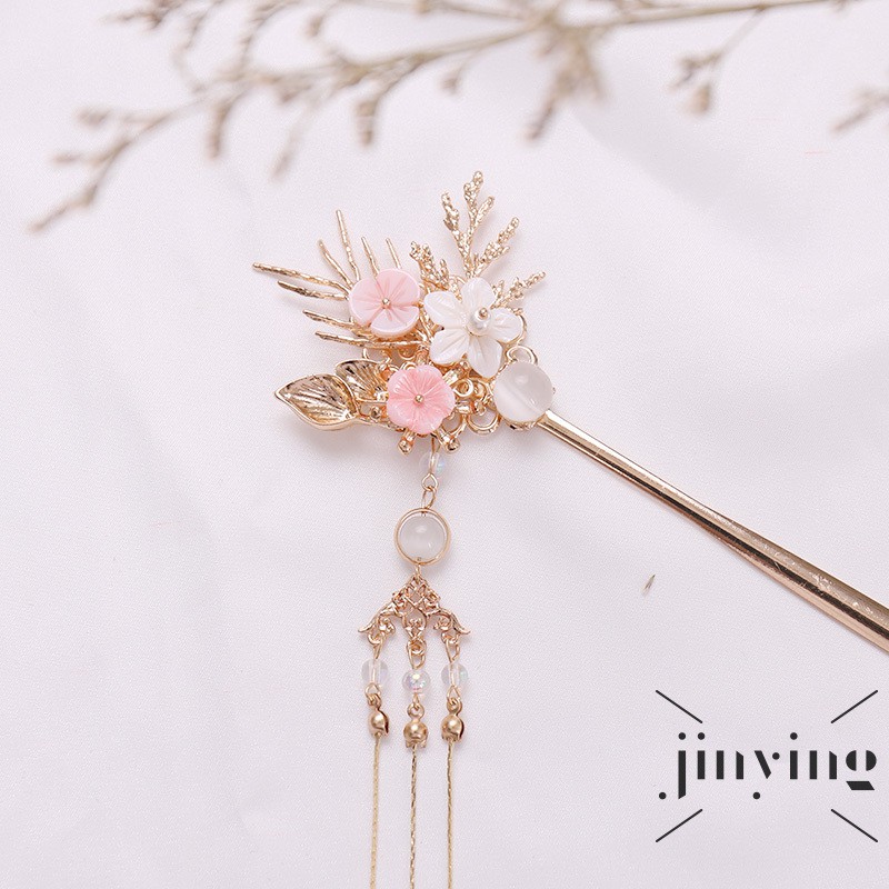 GETNOIVAS Trâm cài tóc phối núm tua kiểu cổ điển thời trang cho nữ