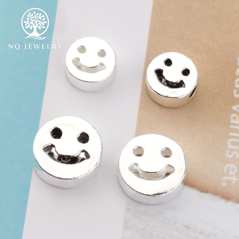 Charm bạc hình mặt cười xỏ ngang - NQ Jewelry