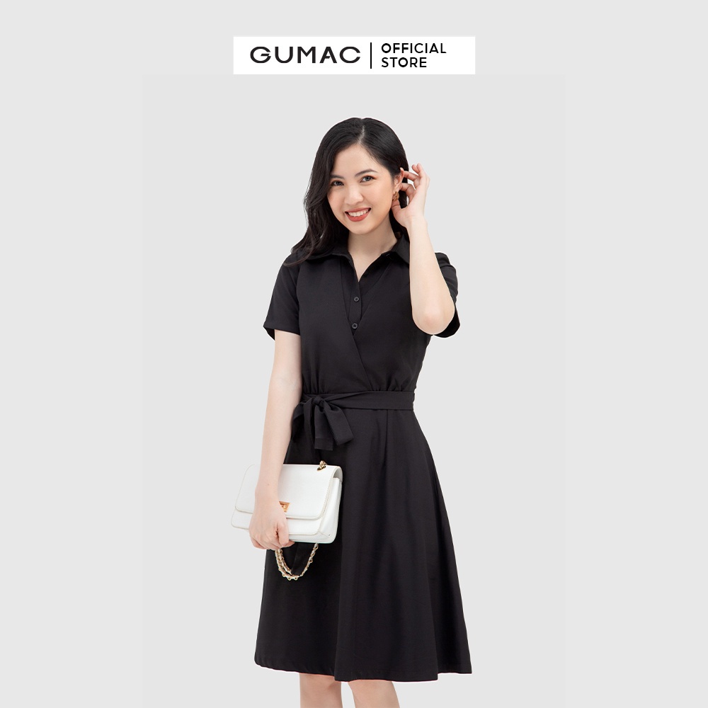 [Mã WABRGUM giảm 10% tối đa 30K đơn 99K] Đầm sơ mi nữ thời trang GUMAC thiết kế đắp chéo DC05012 - mẫu mới | BigBuy360 - bigbuy360.vn