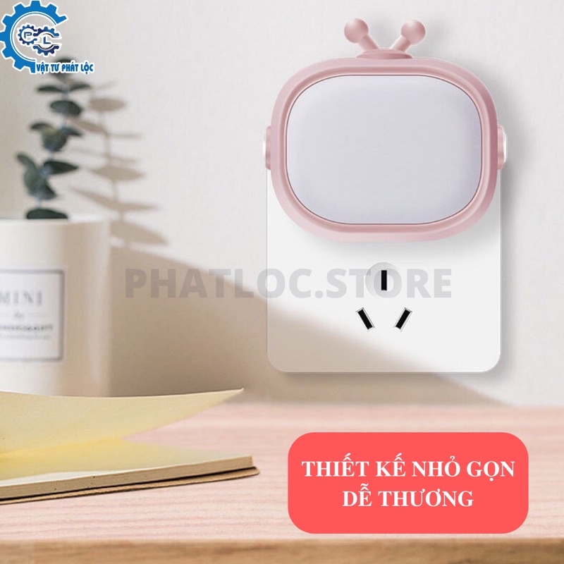 Đèn ngủ cắm tường cảm ứng hình tivi dễ thương - Đèn led cảm biến - công suất 0.6W tiết kiệm điện, tự động tắt mở