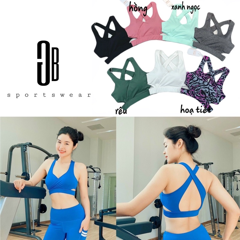 áo bra thể thao nữ cut ngực hở lưng tập gym yoga aerobic siêu nâng ngực