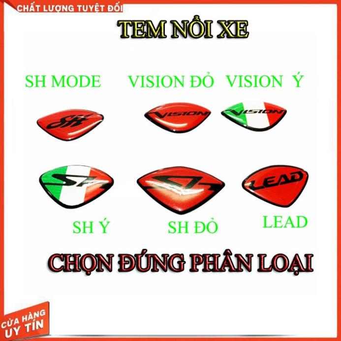 Tem Nổi Dán Mặt Nạ Sh, VISION, LEAD , SH MODE Sản Phẩm Giống Hình