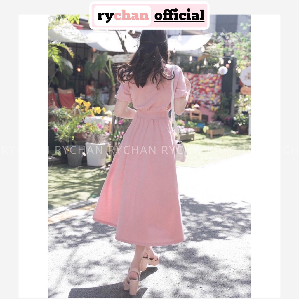 [ẢNH THẬT CUỐI] Đầm Maxi Xoè Hồng Bo Eo Có Túi - DM584