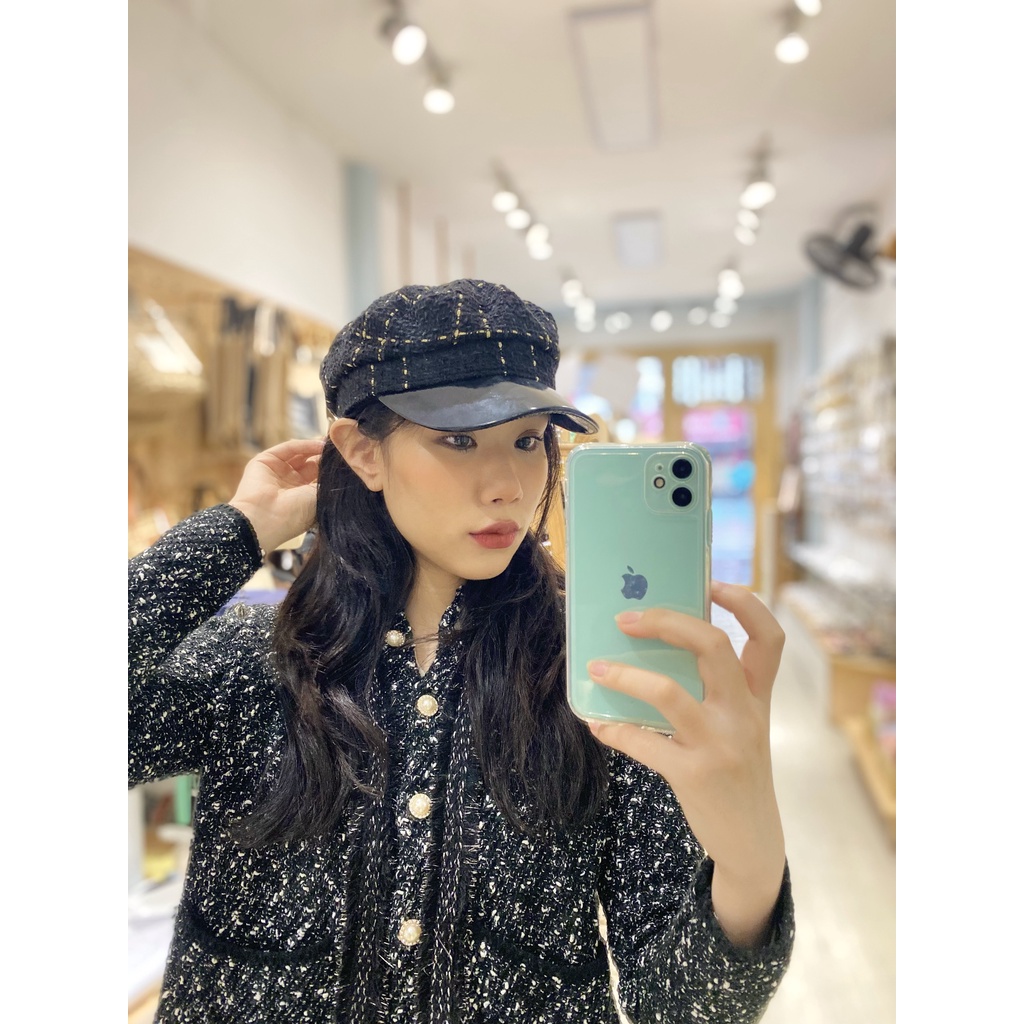 MŨ BAKERBOY DẠ TWEED TRENDY LEULEU.ACCESORIZE