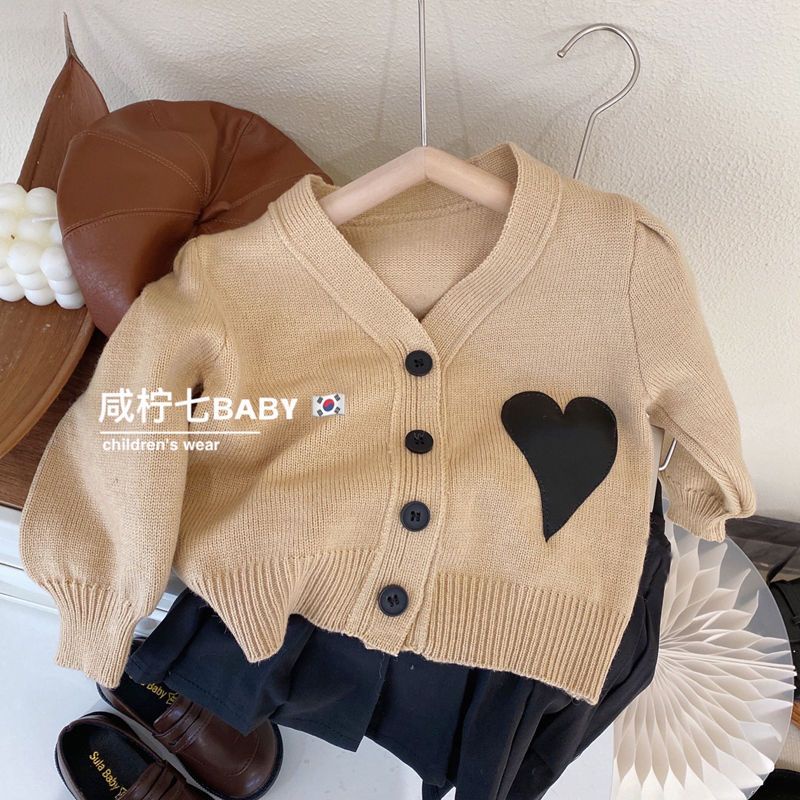 Bộ Áo Khoác Cardigan Dài Tay + Chân Váy Xếp Ly 5 Món Phong Cách Phương Tây Thời Trang Xuân Thu Cho Bé Gái