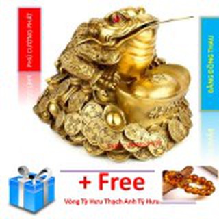 Thiềm Thừ hay cóc 3 chân lớn bằng đồng thau nặng 1.3kg cao 14cm - Phong thuỷ Tài lộc – May mắn – Bình an