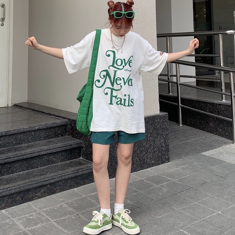 Áo thun Love Never Fails siêu thời trang mặc đôi cực chất, Áo Phông Unisex Nam Nữ