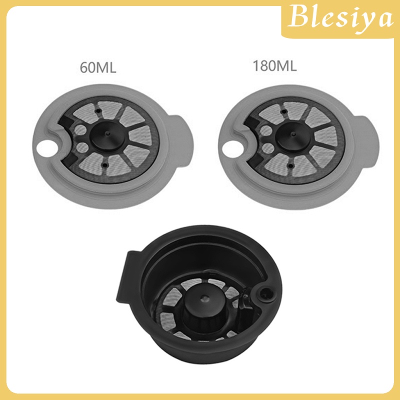 [BLESIYA]2xReusable Coffee Capsule Pod Slicone Lid Fits Bosch for Tassimo Machine 180ml