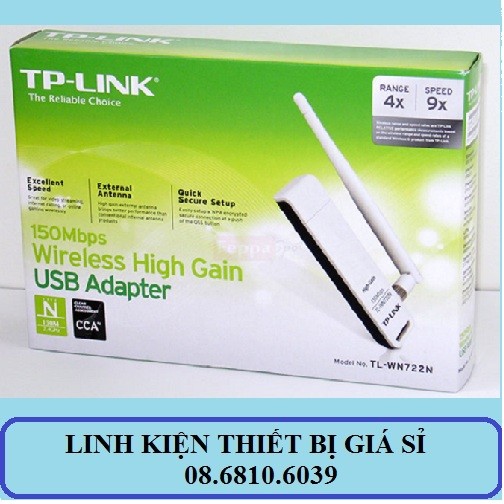 Bộ thu WIFI TP-LINK USB TL- WN 722N Ver 2- 150MBPS