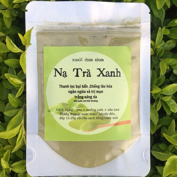 100g bột đắp mặt trà xanh, nạ bạc hà, hoa hồng collagen handmade