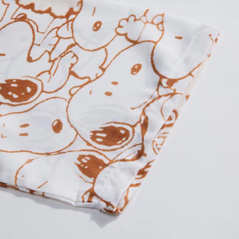 Áo Sơ Mi Tay Ngắn In Hoạt Hình Snoopy Thời Trang Mùa Hè Chất Lượng Cao Cho Nam