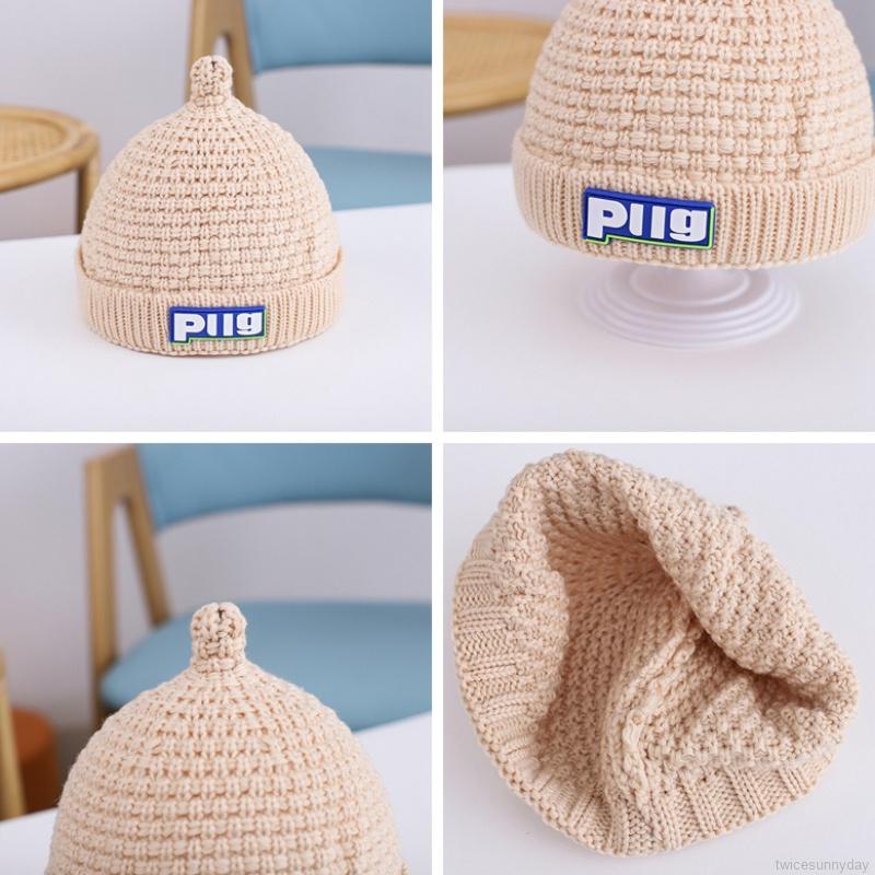 Mũ dệt kim cotton mềm sưởi ấm mùa đông cho em bé 1-6 tuổi