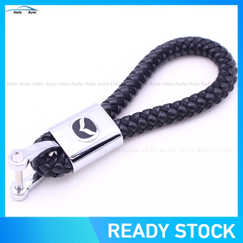 Móc khóa dây da thiết kế hình logo xe hơi tiện dụng