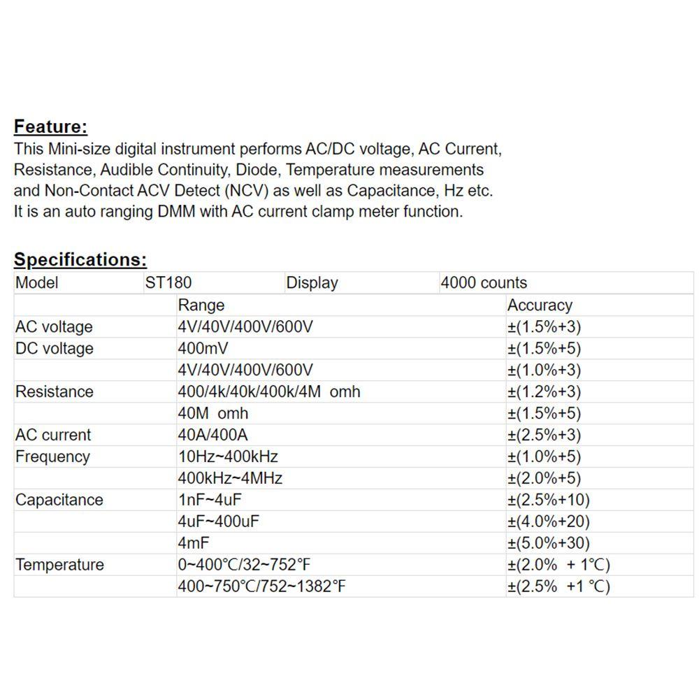 CONOPERY Đồng Hồ Kỹ Thuật Số Độ Chính Xác Cao 4000 Count DC / AC Cho Xe Hơi