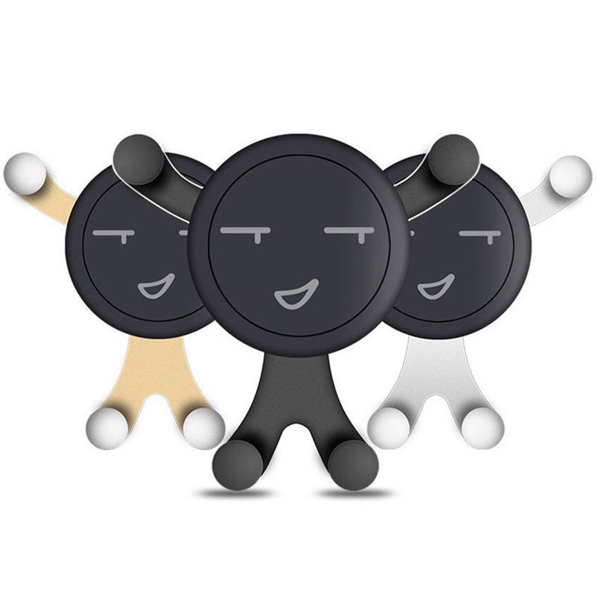 [Bán Chạy] 360 Độ° Giá Đỡ Điện Thoại Gắn Điều Hòa Xe Hơi Thiết Kế Hình Mặt Cười Dễ Thương