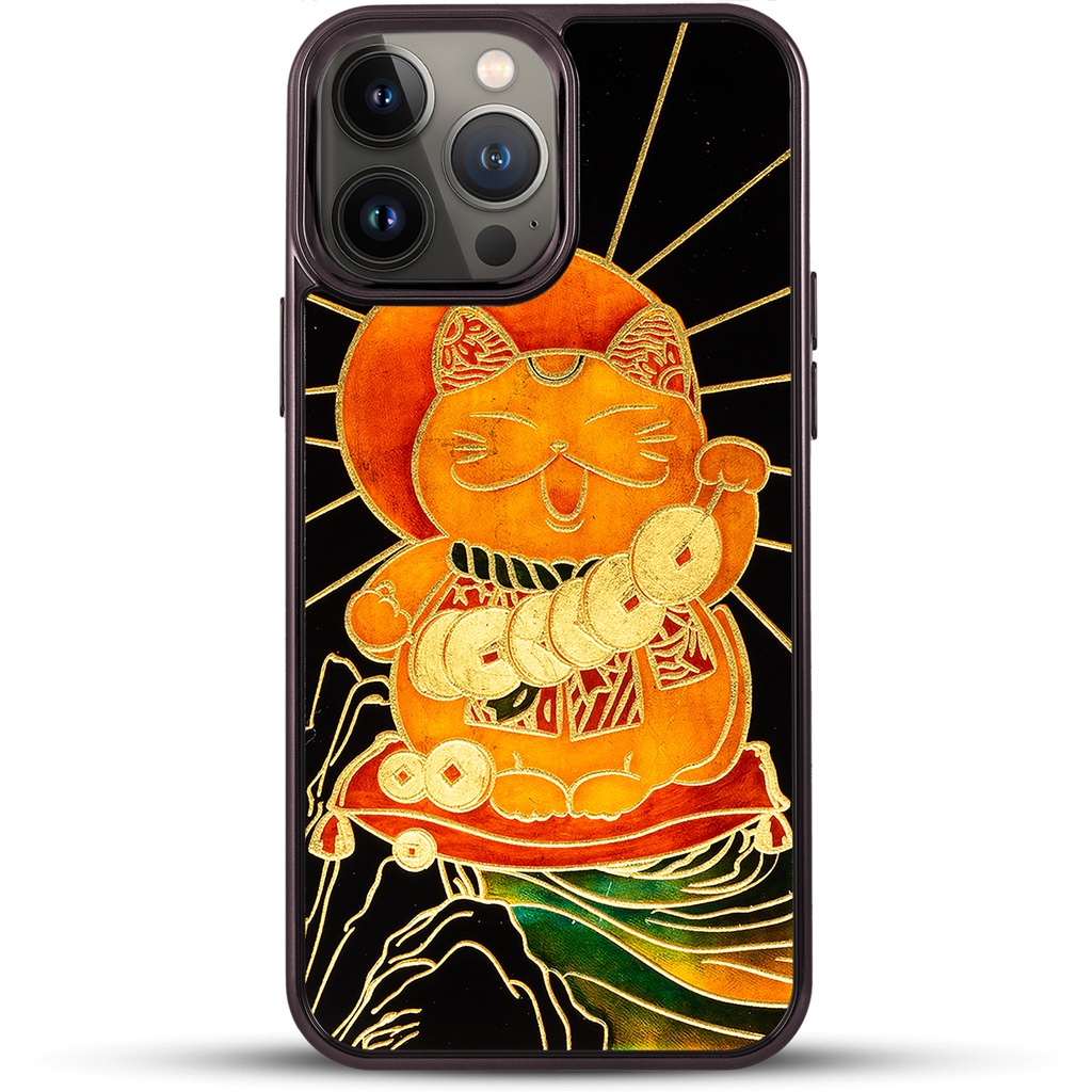 Ốp điện thoại cho iPhone 13 Pro / 13 Pro Max mẫu Mèo Thần Tài thương hiệu La Sonmai