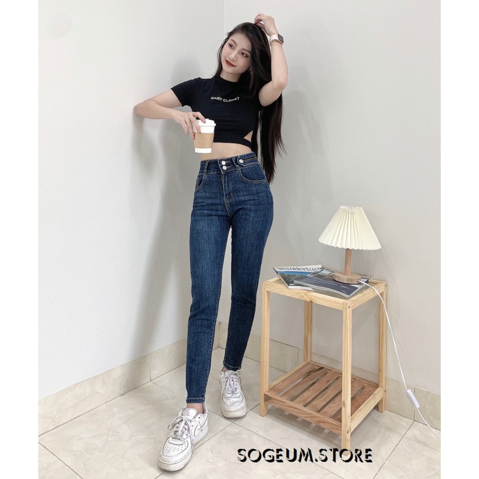 Quần jean nữ skinny co giãn 4 chiều, quần bò lưng cao ảnh thật 8046 sogeum.store