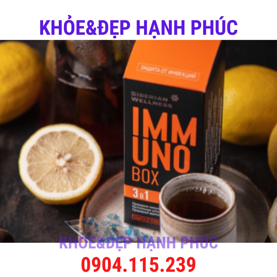 [ Immuno box hỗ trợ hệ hô hấp ] Thực phẩm bảo vệ sức khỏe Immuno Box – 30 túi/hộp – 3 viên/túi