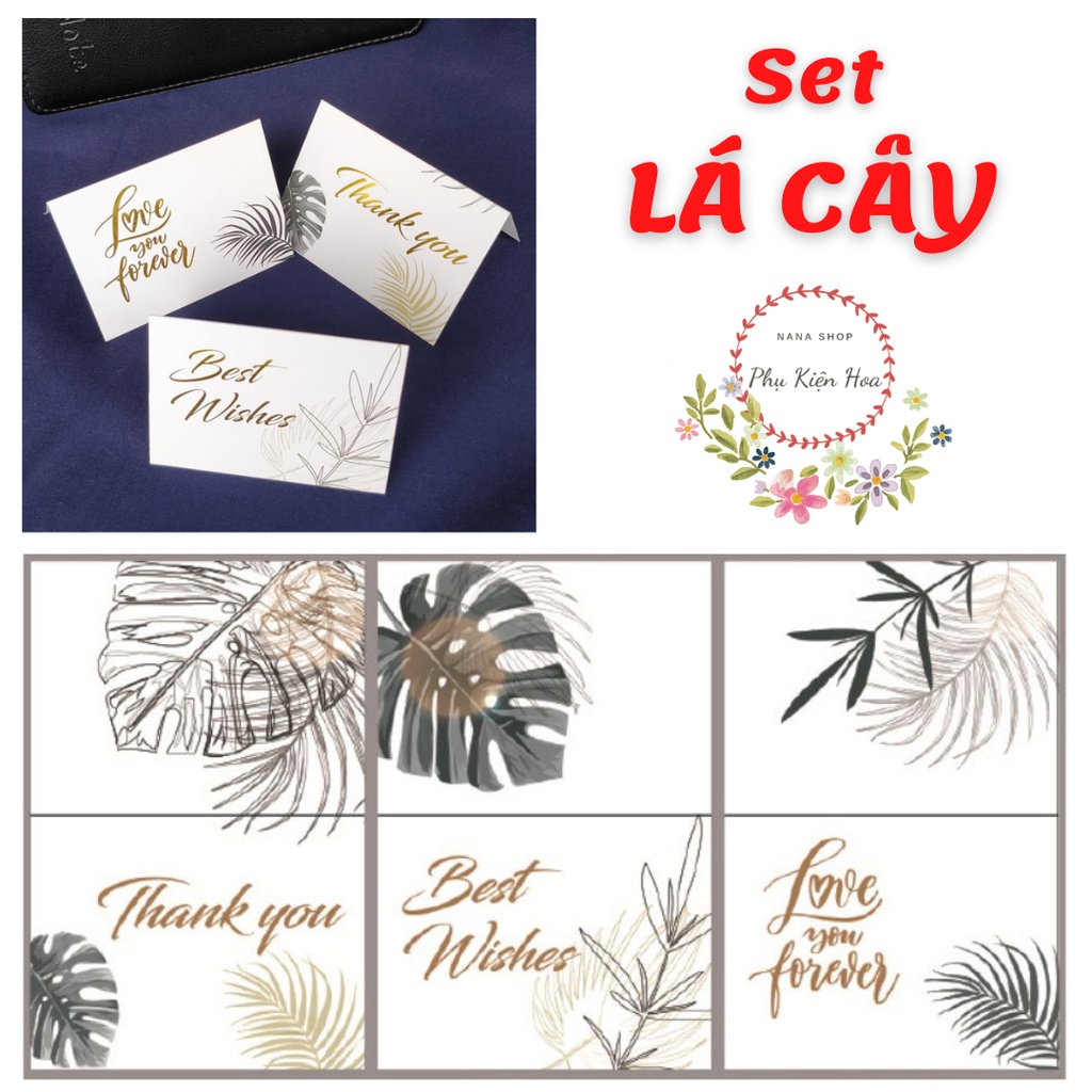 [Set 3 chiếc] Thiệp gấp in chữ BEST WISHES, THANK YOU, LOVE YOU có phong bì, quà tặng 8/3 - sinh nhật - kỉ niệm - 14/2