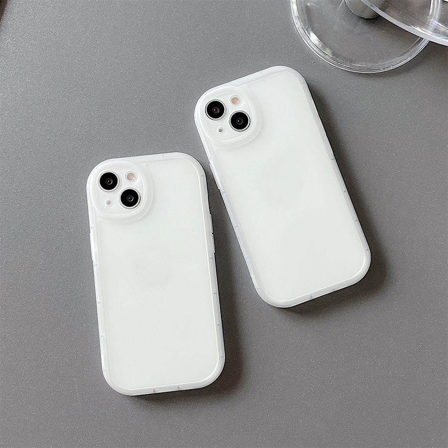 Ốp Điện Thoại Silicon TPU Mềm Trong Suốt Màu Trắng Cho iPhone 11 12 13 pro max 6 7 8 6s plus X XS XR XSMAX 6splus