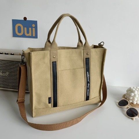 Túi Xách Đeo Vai / Xách Tay Bằng Vải Canvas Dày Dặn Phong Cách Nhật Bản Dành Cho Học Sinh