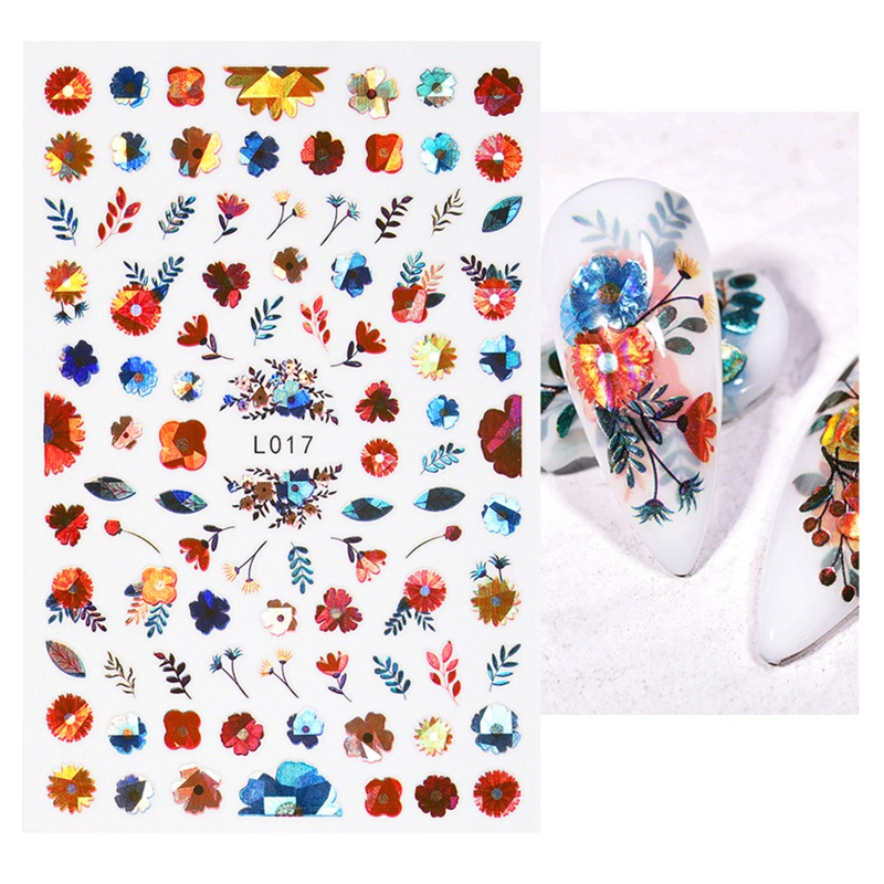 Miếng Dán Trang Trí Móng Tay Hình Hoa Lá 3D 10MK