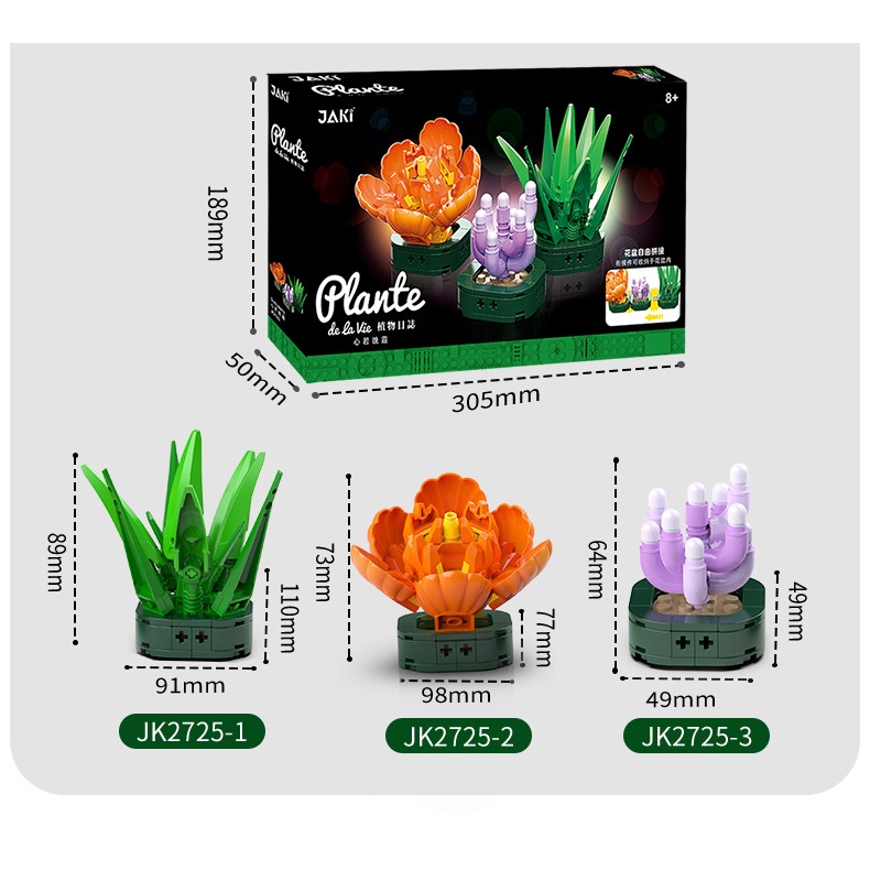 Đồ Chơi Lắp Ráp Cây Mọng Nước Sáng Tạo JK2725-27