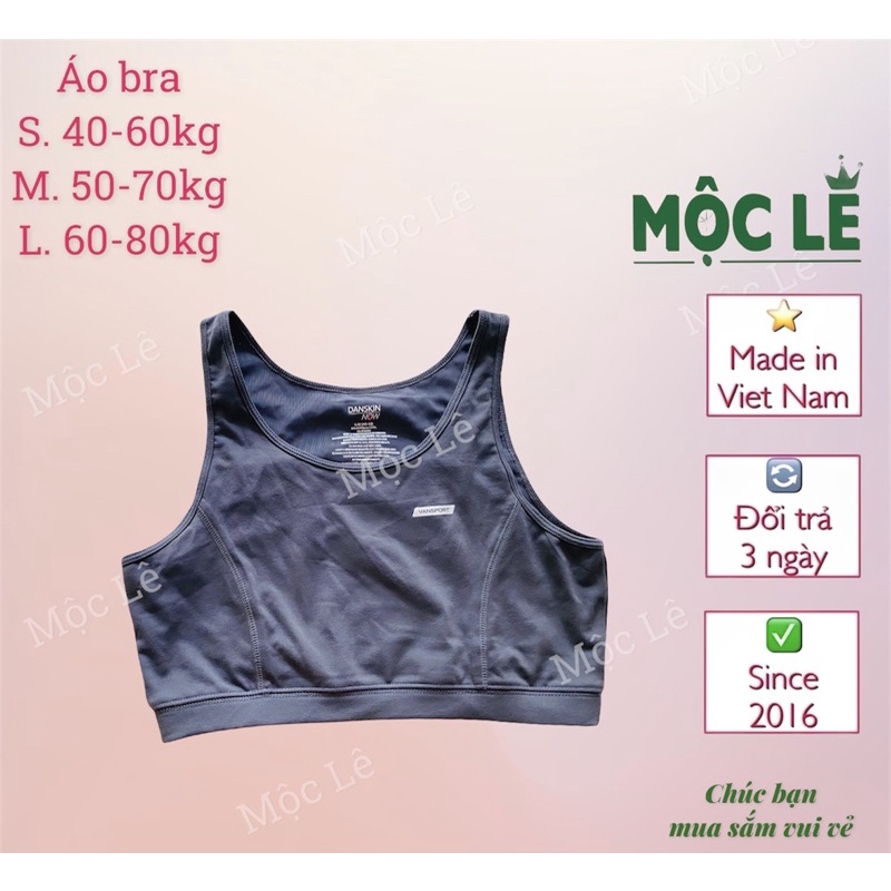 (40-70kg) Áo bra DANSKIN xuất xịn thun poly thông hơi tập gym yoga thể thao vnxk xuất khẩu xám trơn bigsize sport bra