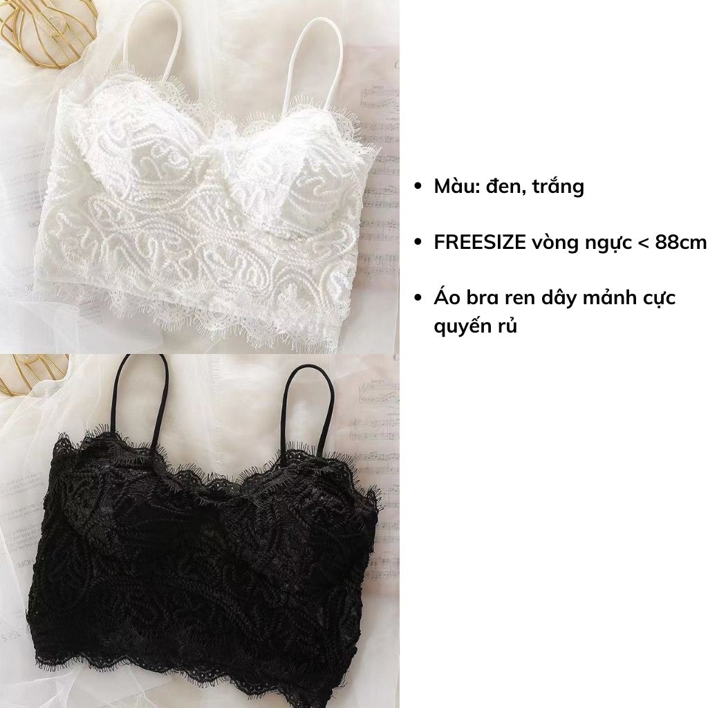 Áo bra nữ 2 dây nhún phong cách croptop siêu xinh và dễ thương, Áo lót nữ đệm mút mỏng ôm ngực LANIXA B379