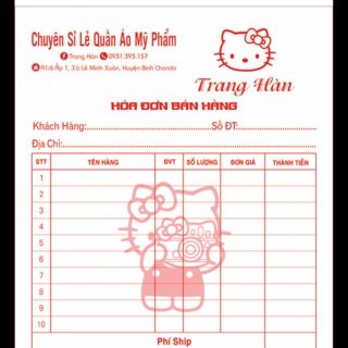 hoá đơn in tên giá rẻ