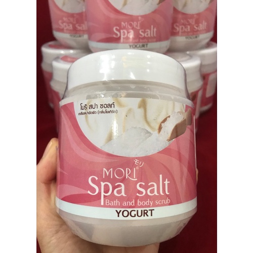 Muối tắm  trắng da Mori sữa chua  Thái Lan 700g  /mori spa salt 700g