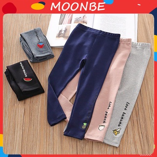 Quần legging cho bé gái thu đông size 6-45kg chất cotton co giãn 4 chiều hình thêu hoa quả