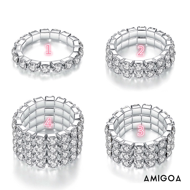 Nhẫn Mạ Bạc Đính Đá Nhân Tạo Thời Trang