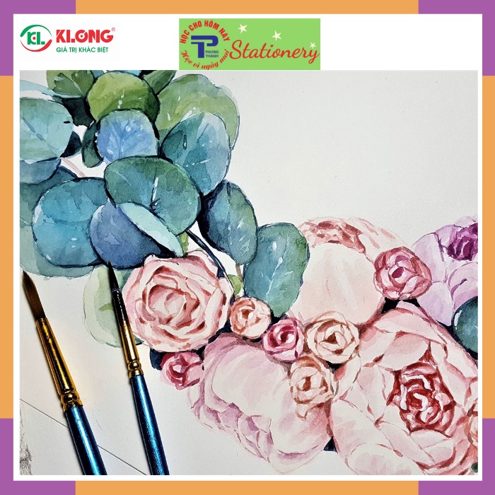 Giấy vẽ màu nước KLong A4 + 250 GSM - 25% cotton - 20 tờ/tập MS: 774