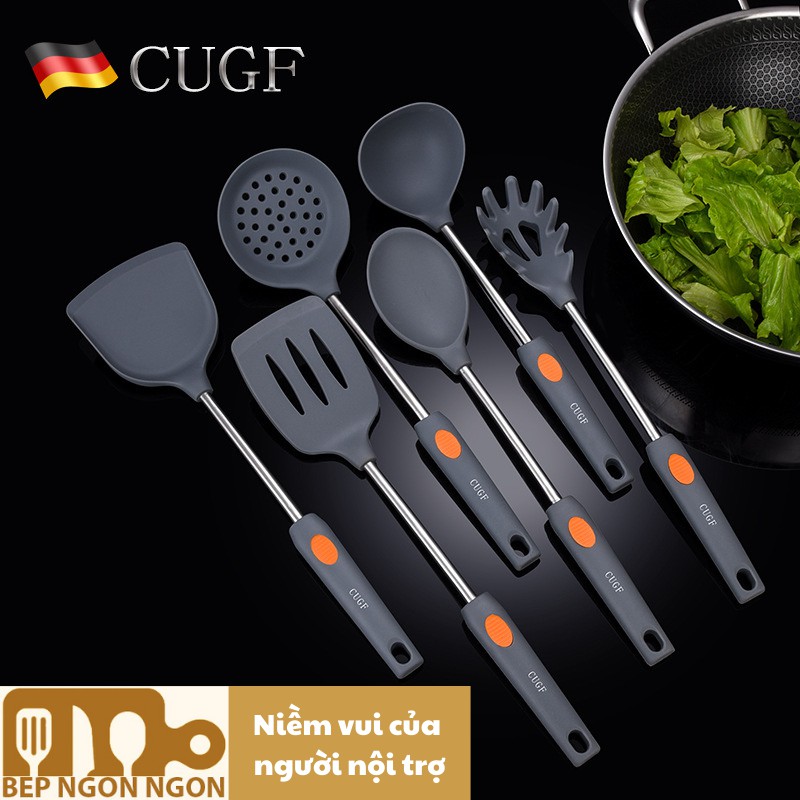 Bộ dụng cụ nấu bếp 6 món silicon chống dính muôi nấu súp_BEP NGON NGON
